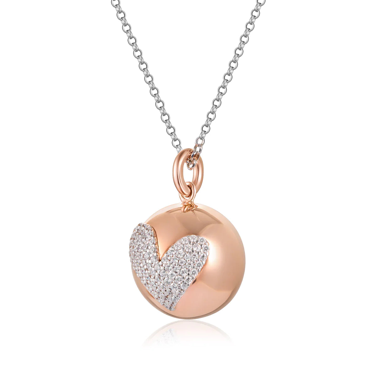 NECKLACE CALLING ANGELS IN SILVER AND ZIRCONIA - SFA157