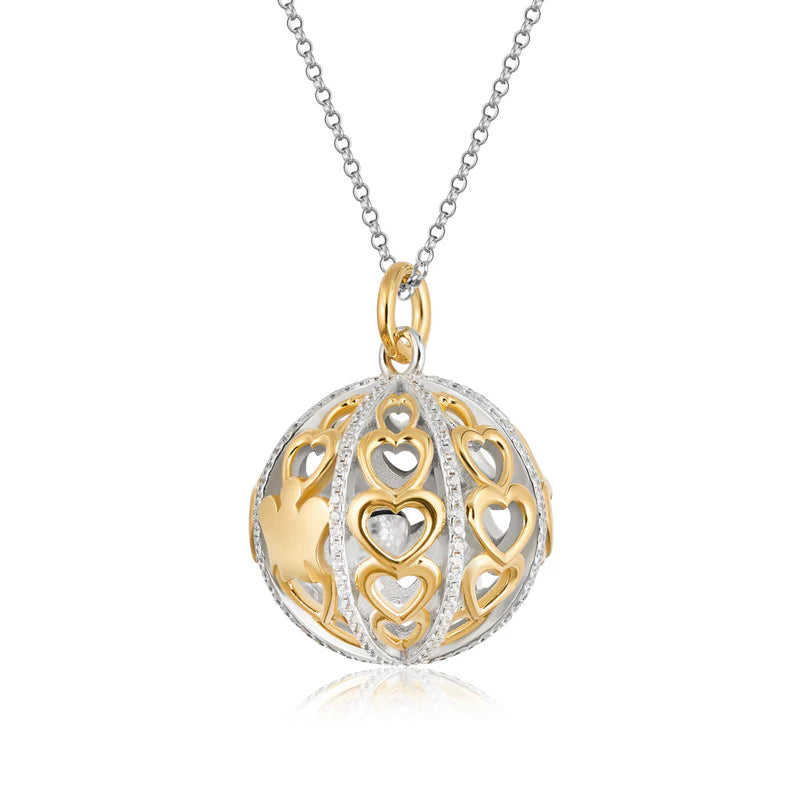 Roberto Giannotti Chiama Angeli Gold Necklace with Hearts and Zirconia - SFA160