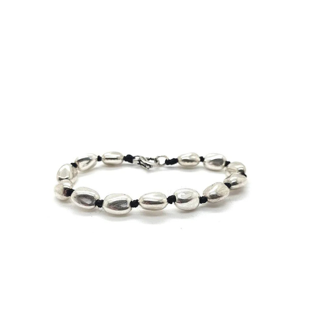 Bracciale Spadarella in argento chicchi, colore bianco - SPBR05