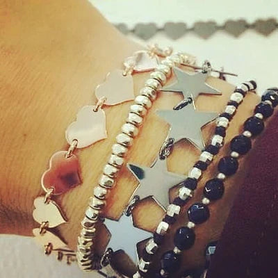 Bracciale Spadarella con bussolotti in argento , 19cm - SPBR405