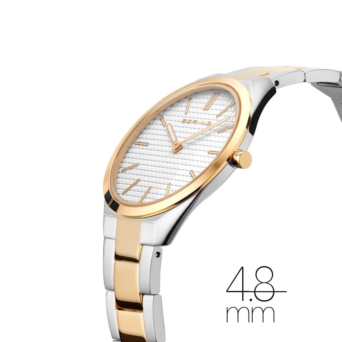 Bering Ultra Slim Damenuhr | Silber/Hell/Gebürstetes Gold, 31 mm | 17231-704