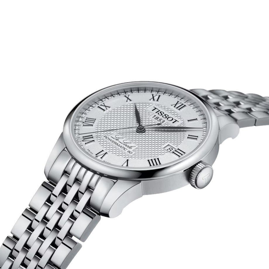 Tissot Le Locle Powermatic 80 Uhr, weißes Zifferblatt, 39,30 mm – T0064071103300