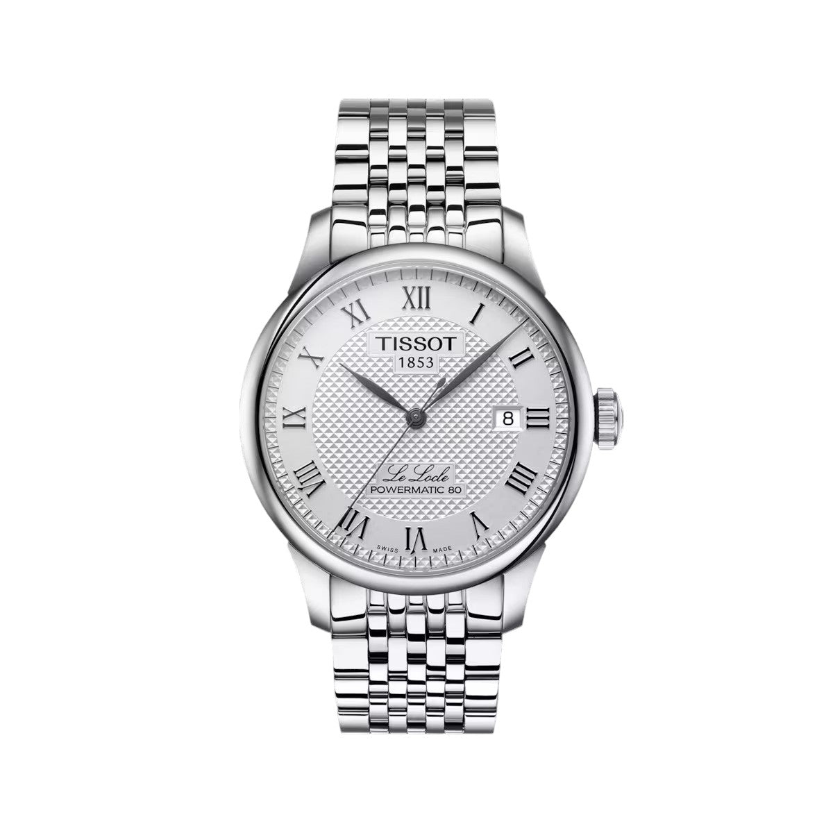 Tissot Le Locle Powermatic 80 Uhr, weißes Zifferblatt, 39,30 mm – T0064071103300