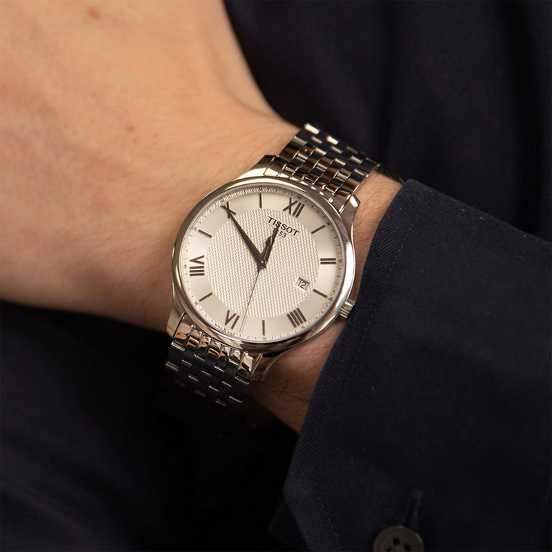 OROLOGIO Tissot Tradition, QUARZO QUADRANTE SILVER, 42mm - T0636101103800
