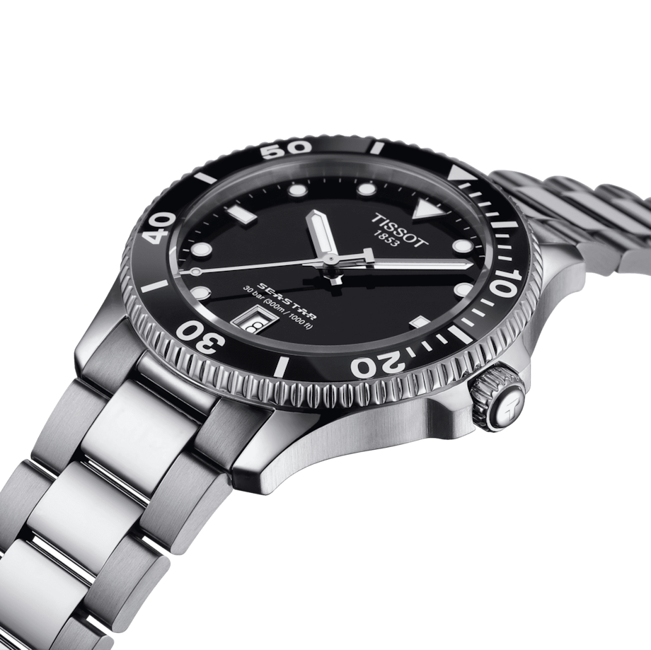 TISSOT SEASTAR 1000, schwarzes Zifferblatt, 40 mm – T1204101105100