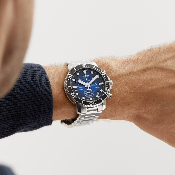 OROLOGIO TISSOT SEASTAR 1000 CHRONOGRAPH, QUARZO quadrante blu, 45.50mm - T1204171104101