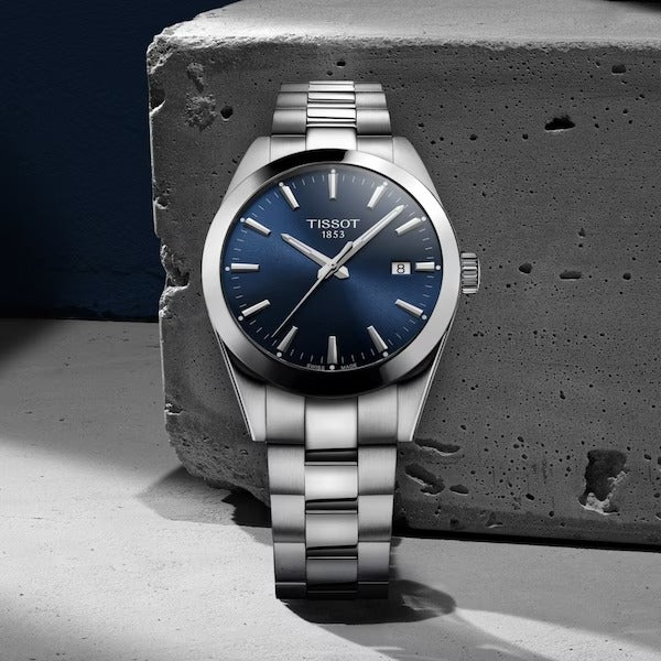 TISSOT GENTLEMAN-UHR, blaues Zifferblatt, 40 mm – T1274101104100
