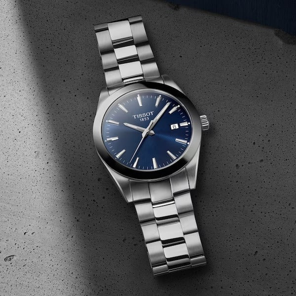 TISSOT GENTLEMAN-UHR, blaues Zifferblatt, 40 mm – T1274101104100