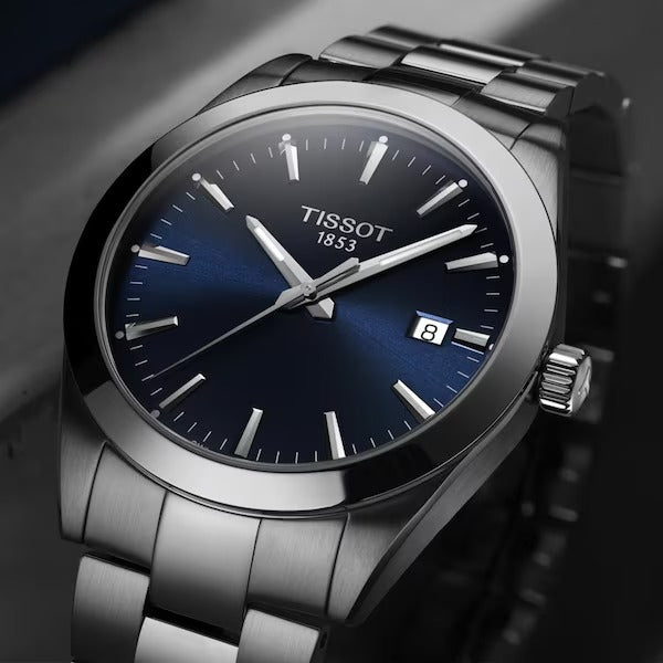 TISSOT GENTLEMAN-UHR, blaues Zifferblatt, 40 mm – T1274101104100