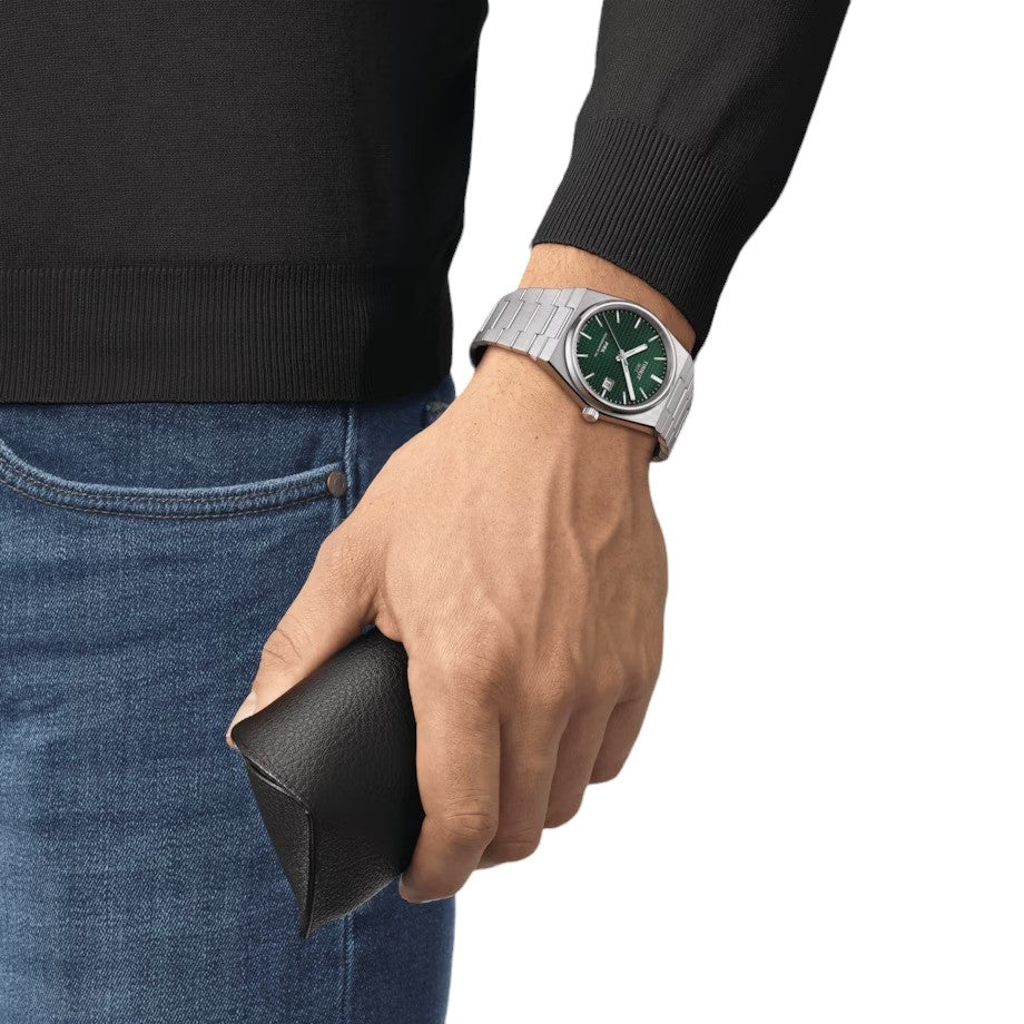 Orologio Tissot PRX Powermatic 80 AUTOMATICO quadrante verde, 40mm - T1374071109100