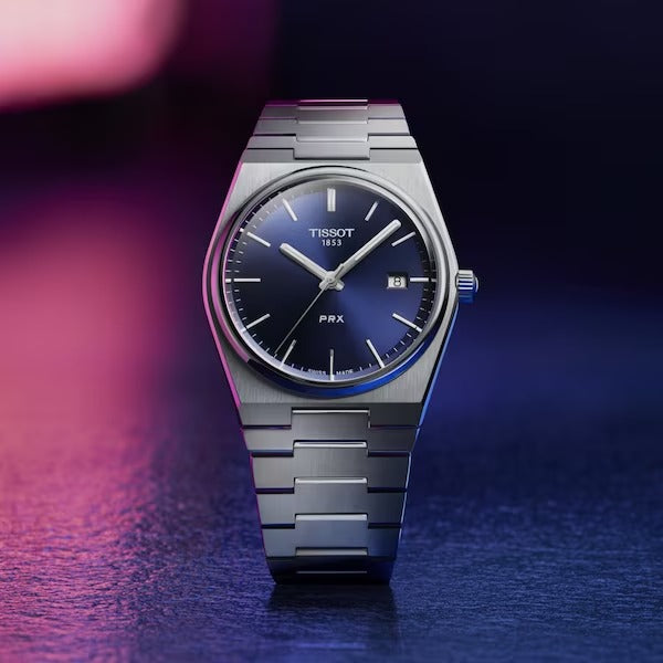 Tissot PRX-Uhr, 40 mm, blaues Zifferblatt – T1374101104100