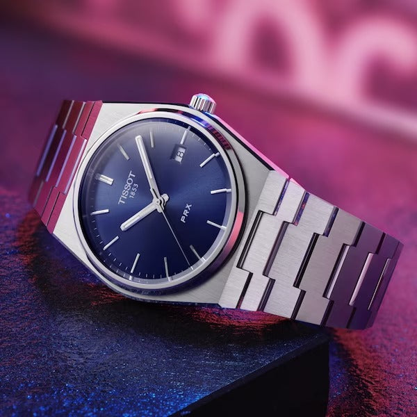 Tissot PRX-Uhr, 40 mm, blaues Zifferblatt – T1374101104100