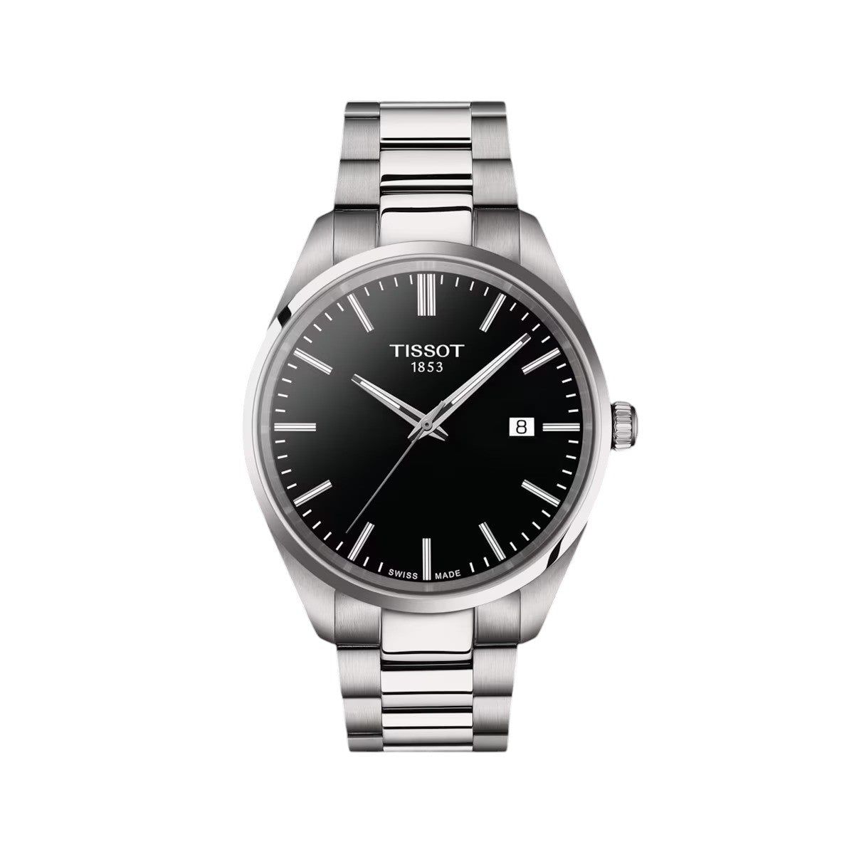 Tissot PR 100 Uhr, schwarzes Zifferblatt, 40 mm – T1504101105100