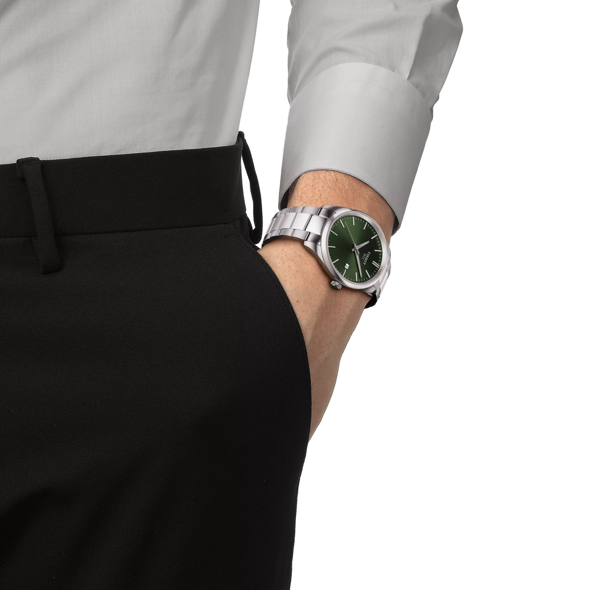 OROLOGIO TISSOT PR 100, quadrante verde, 40mm - T1504101109100