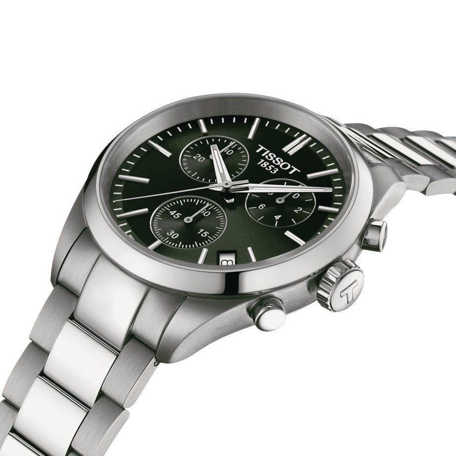 Tissot PR 100 Chronographenuhr, grünes Zifferblatt, 40 mm – T1504171109100