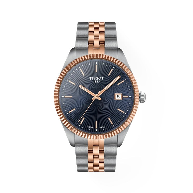 Tissot Ballade Bicolor-Uhr, blaues Zifferblatt, 40 mm – T1564102204100