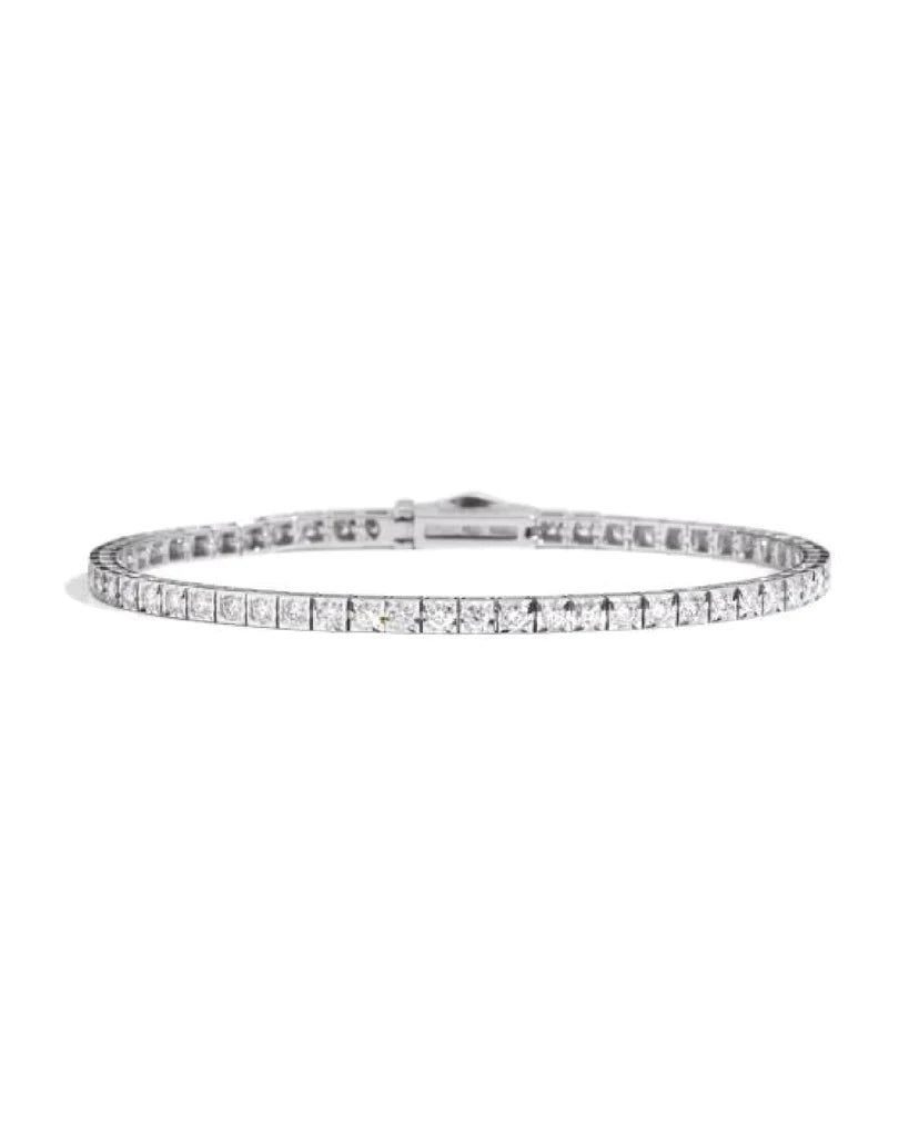 Bracciale tennis Recarlo Facecube in oro bianco e diamanti, unisex, 0.70ct - T39SE884/D