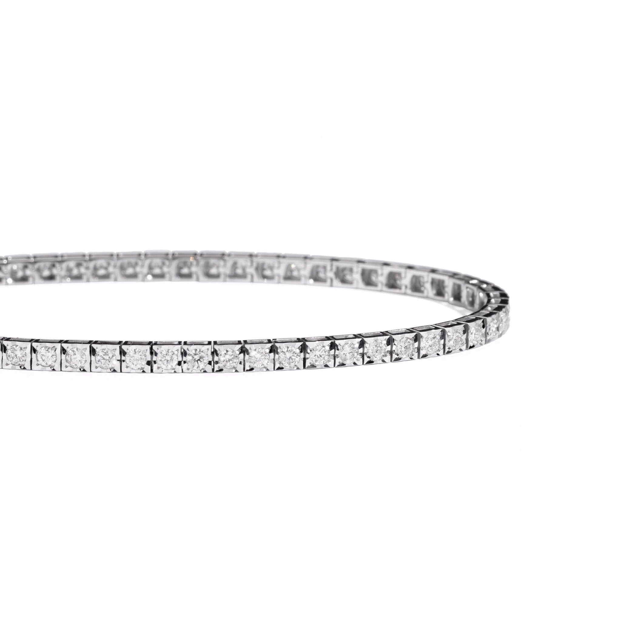 Bracciale TENNIS Recarlo COLLEZIONE Face Cube, in oro bianco e diamanti bianchi, 1.03ct - T39SE885/D-17