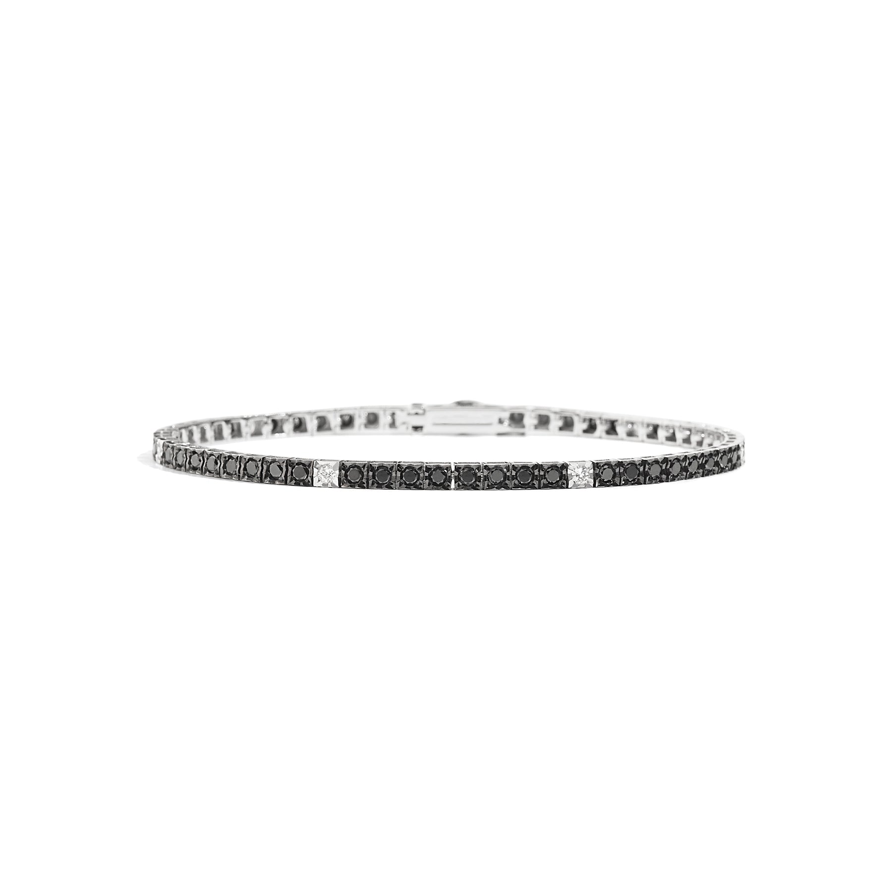 Recarlo Facecube-Tennisarmband aus Gold mit schwarzen Diamanten, 1,74 ct schwarze Diamanten – T39SE886/KX