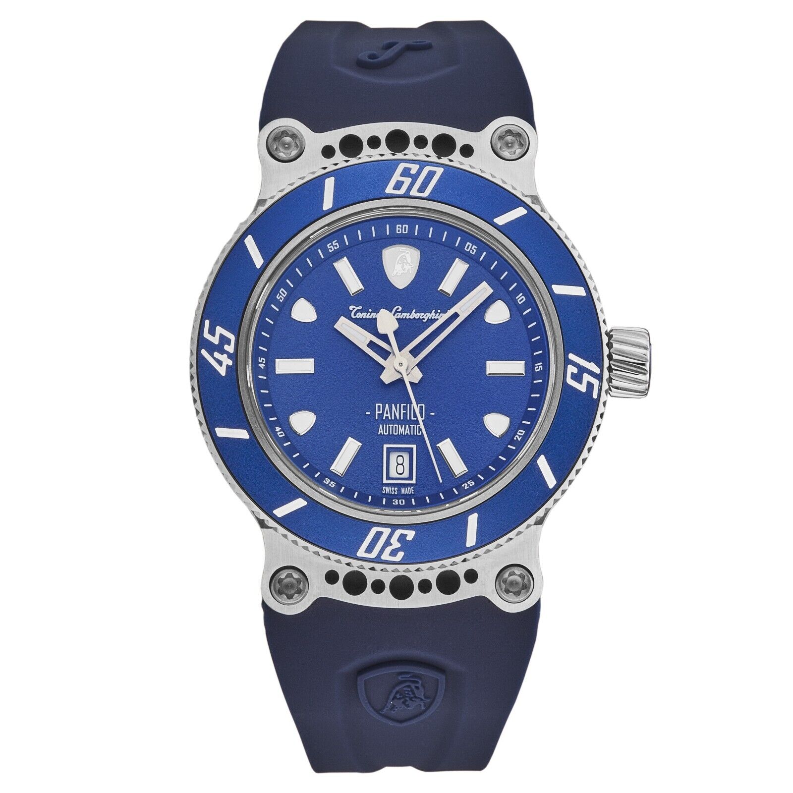 Tonino Lamborghini Herren-Automatikuhr „PANFILO“ mit blauem Zifferblatt, 44 mm – TLF-T03-2