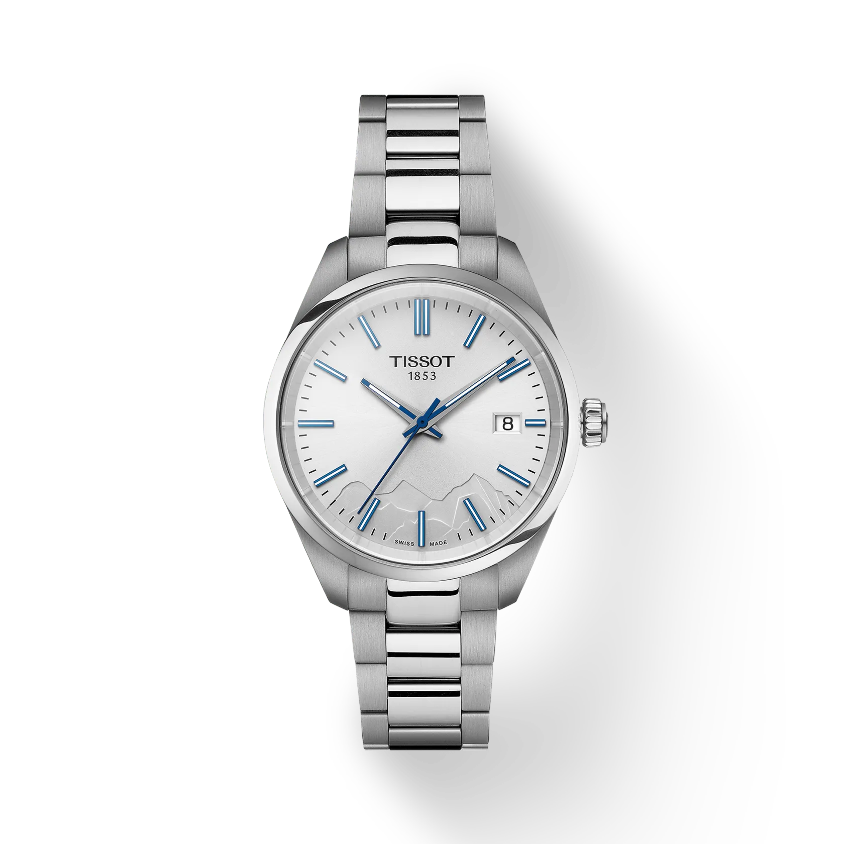 Tissot PR 100 Jungfraubahn Quartz 34 mm, weißes Zifferblatt – T1502101103101