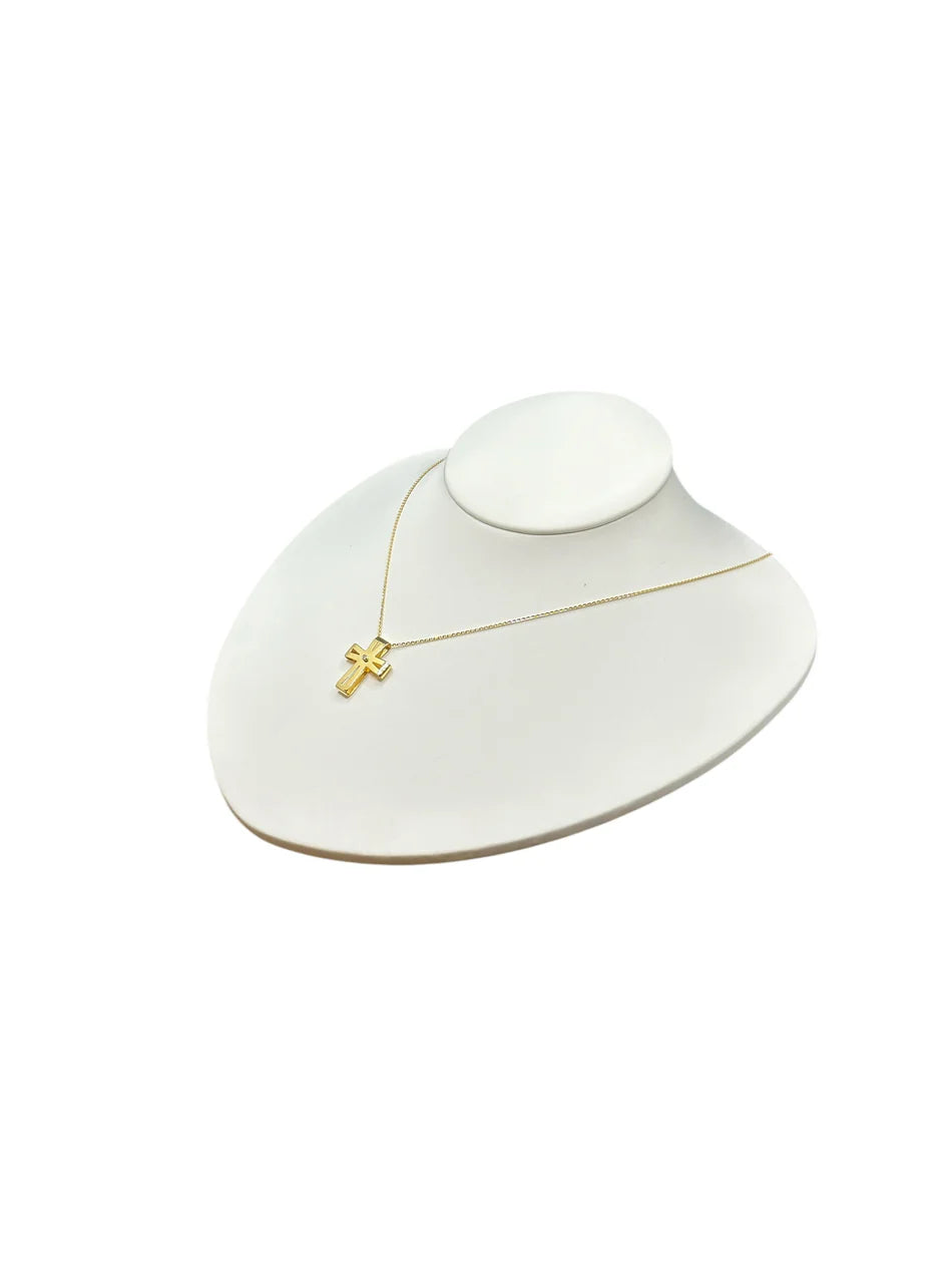 Zancan-Halskette aus Gelbgold mit Diamanten | Kreuz – Insignia Gold – UC138GB