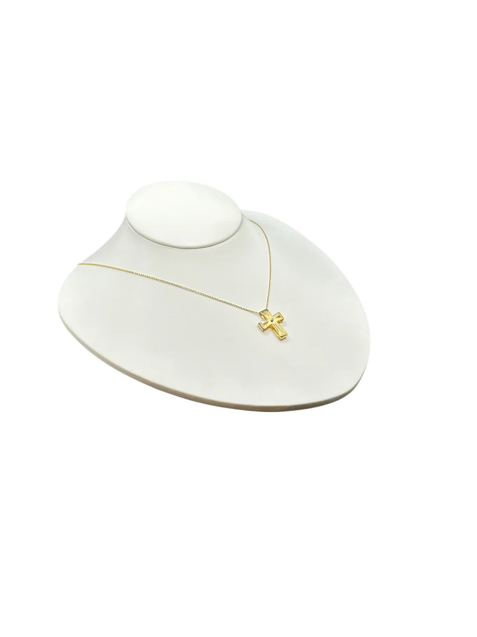 Zancan-Halskette aus Gelbgold mit Diamanten | Kreuz – Insignia Gold – UC138GB