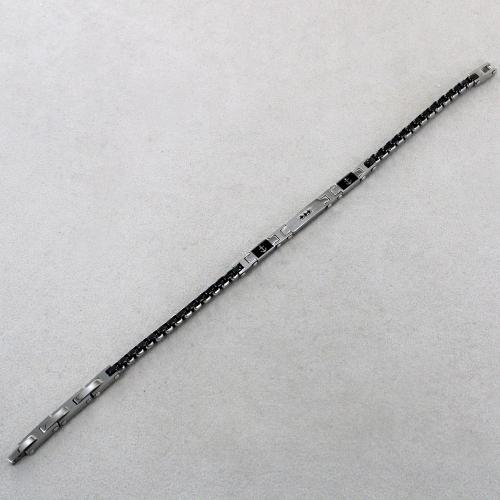 Bracciale Zancan da uomo in acciaio con Ancora e spinelli neri - UHB108