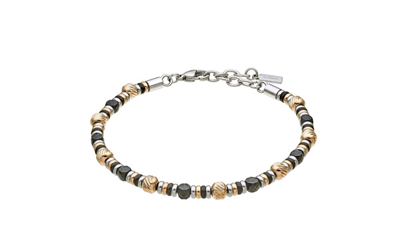 Bracciale Zancan morbido da uomo con in acciaio e pvd nero - UHB141