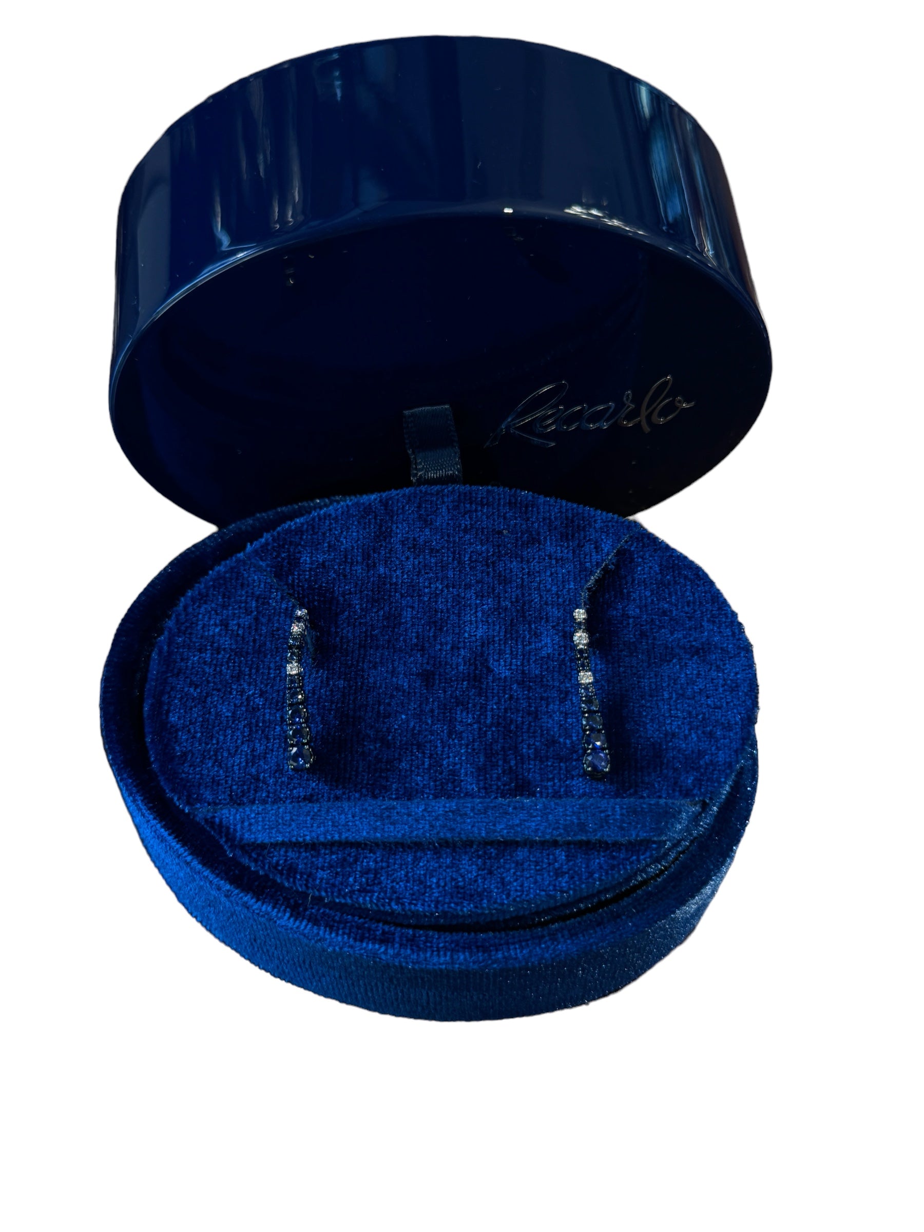 Tropfenohrringe aus Weißgold mit Diamanten und Saphiren, 0,74 ct Saphire – XB750/080BZ