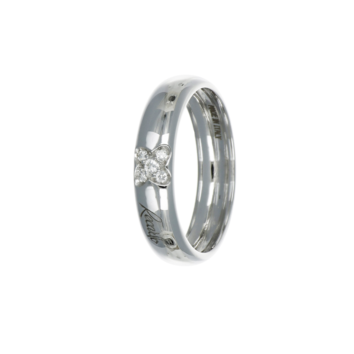 Anello a fascia in oro bianco e diamanti, collezione Classici, 0,40ct - XC001/040B