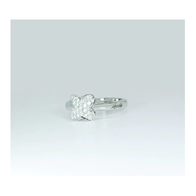 Giopaoli ring, Fiore model, in white gold and diamonds, 0.21ct - XD067/B