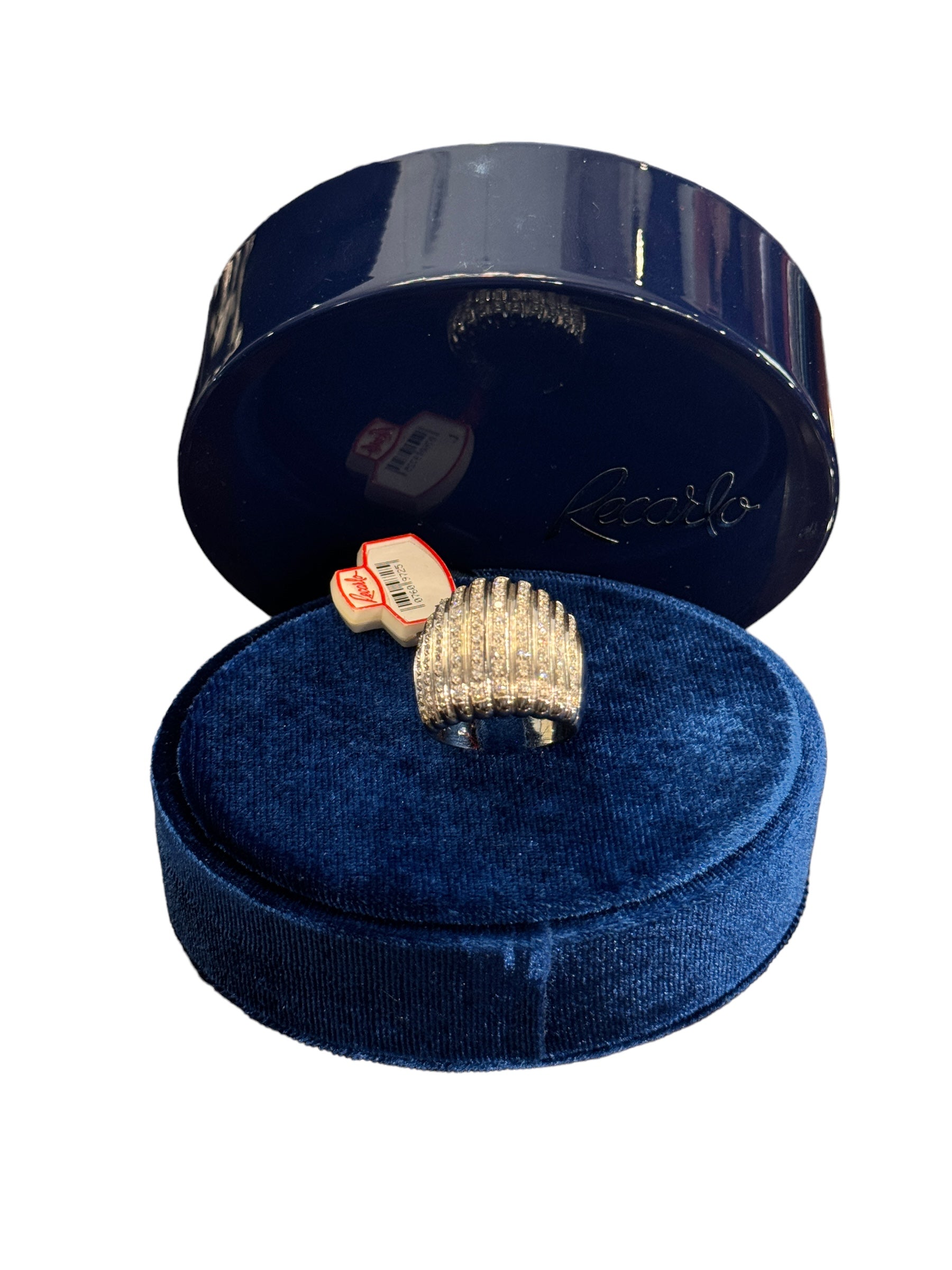 Anello a Fascia grande in oro bianco e diamanti, 075ct - ZC947/B