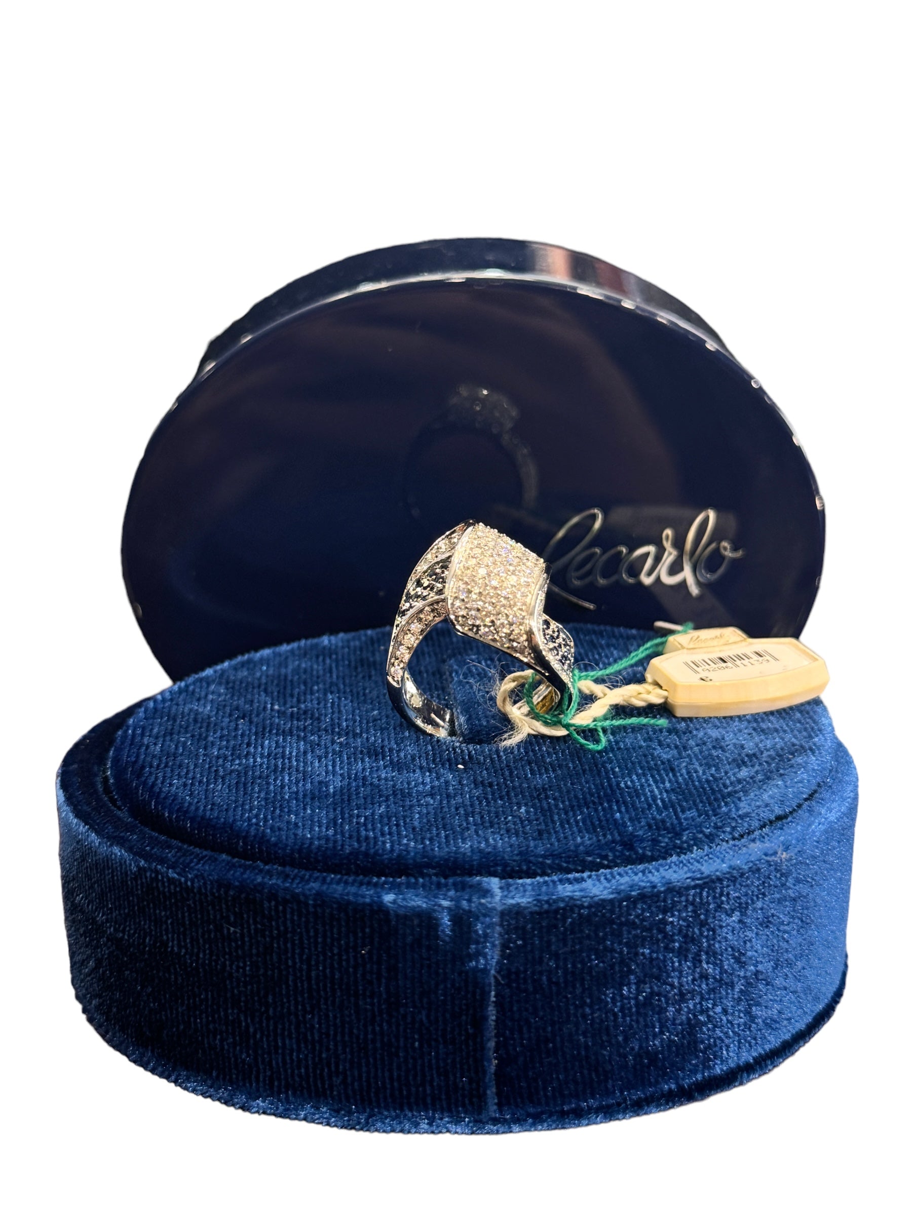 Band ring in white gold, diamonds and sapphires, 0.76ct sapphires - ZM349/BZ