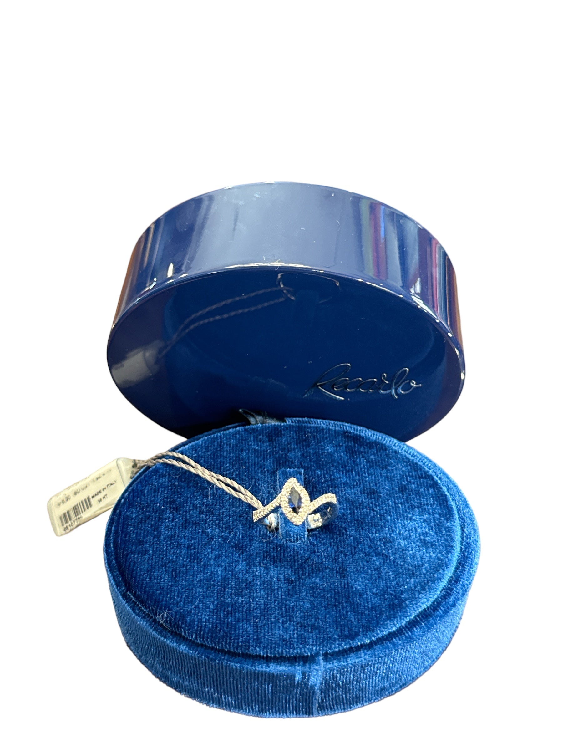 Anello in oro bianco e diamanti con zaffiro, 1.92ct di zaffiri- ZT372/BZAF