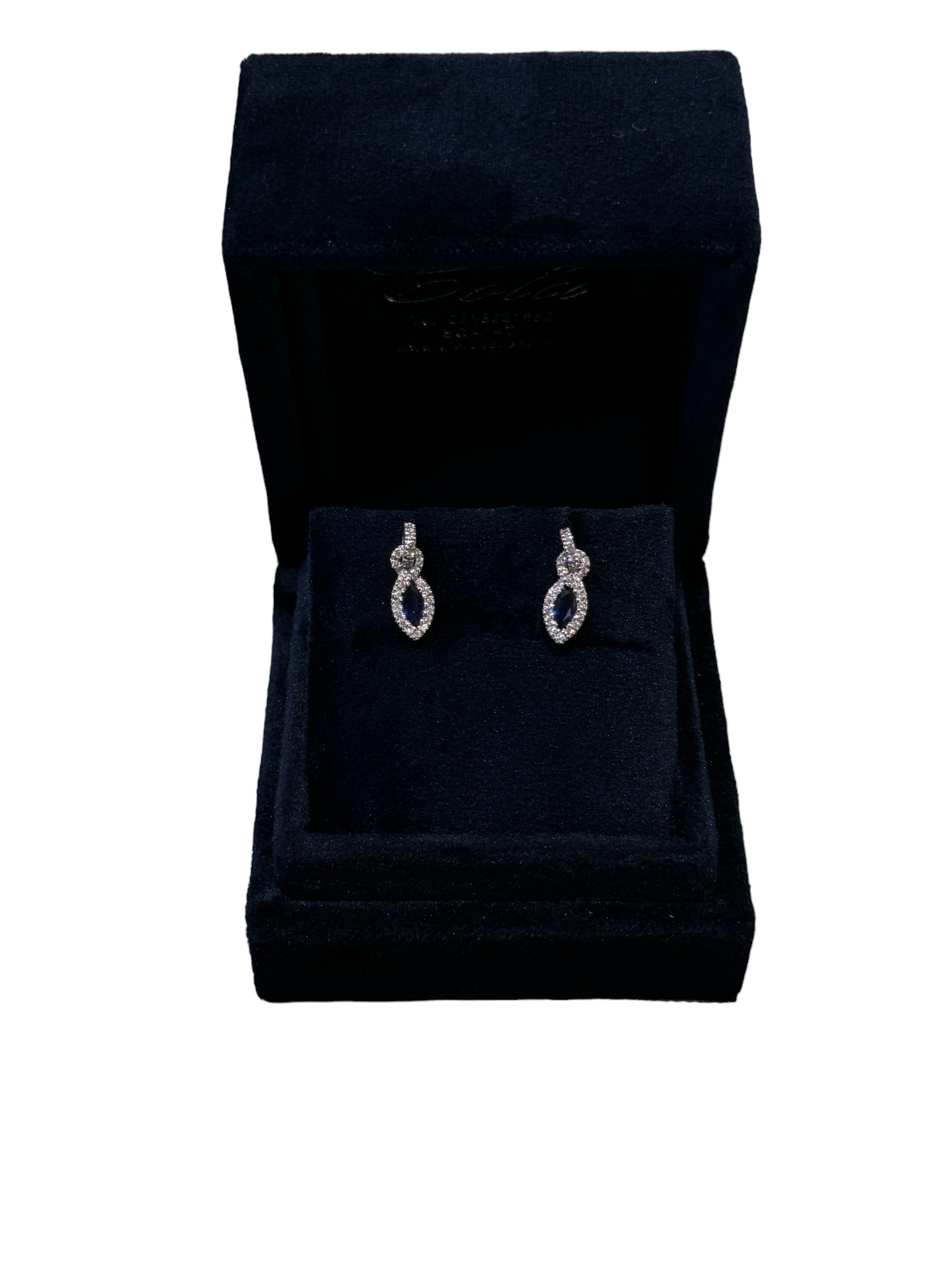 Tropfenohrringe aus Weißgold mit Diamanten und Saphiren, 0,58 ct Saphire – ZT873/BZAF