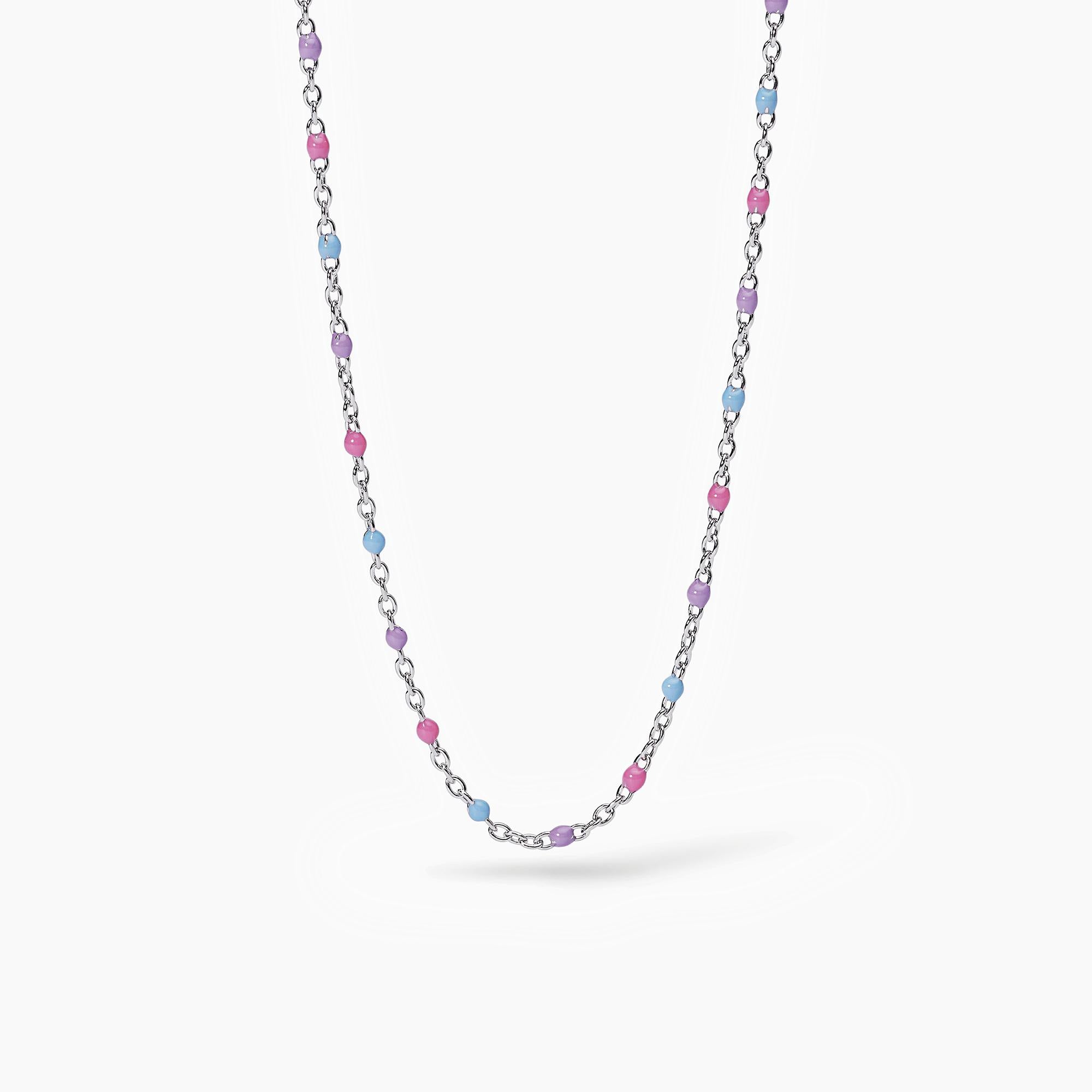 Mabina Junior - Girocollo in argento con inserti smaltati multicolorCANDY - 553556