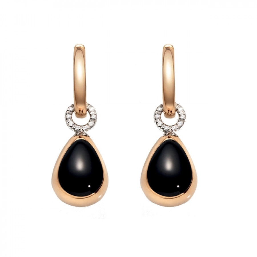 Ohrringe aus der Kollektion Chantecler Capriful aus 18 Karat Roségold, Onyx und Diamanten – 36001