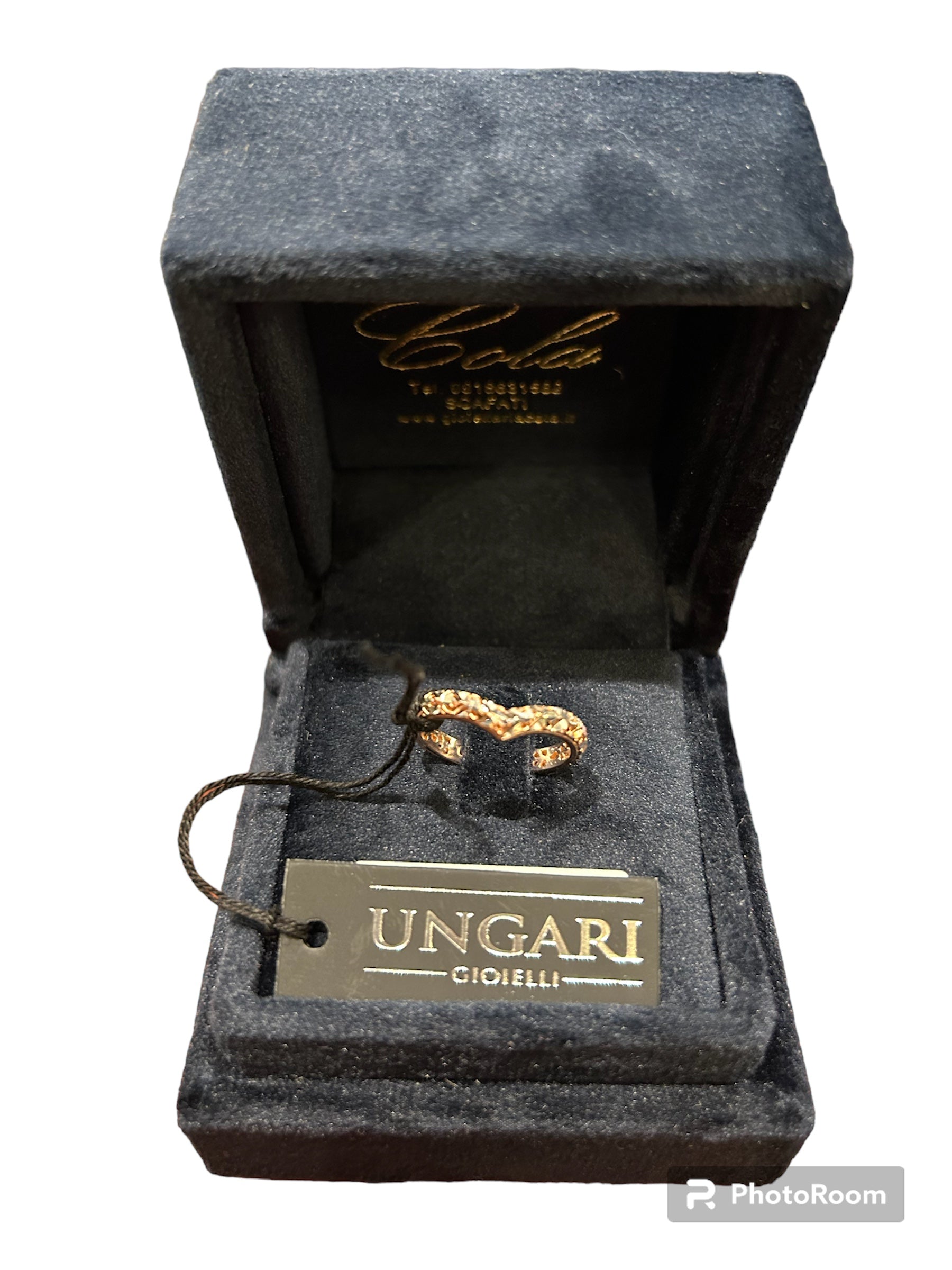 Anello fascia piccola con forma di corona in argento rosato - AN 013R