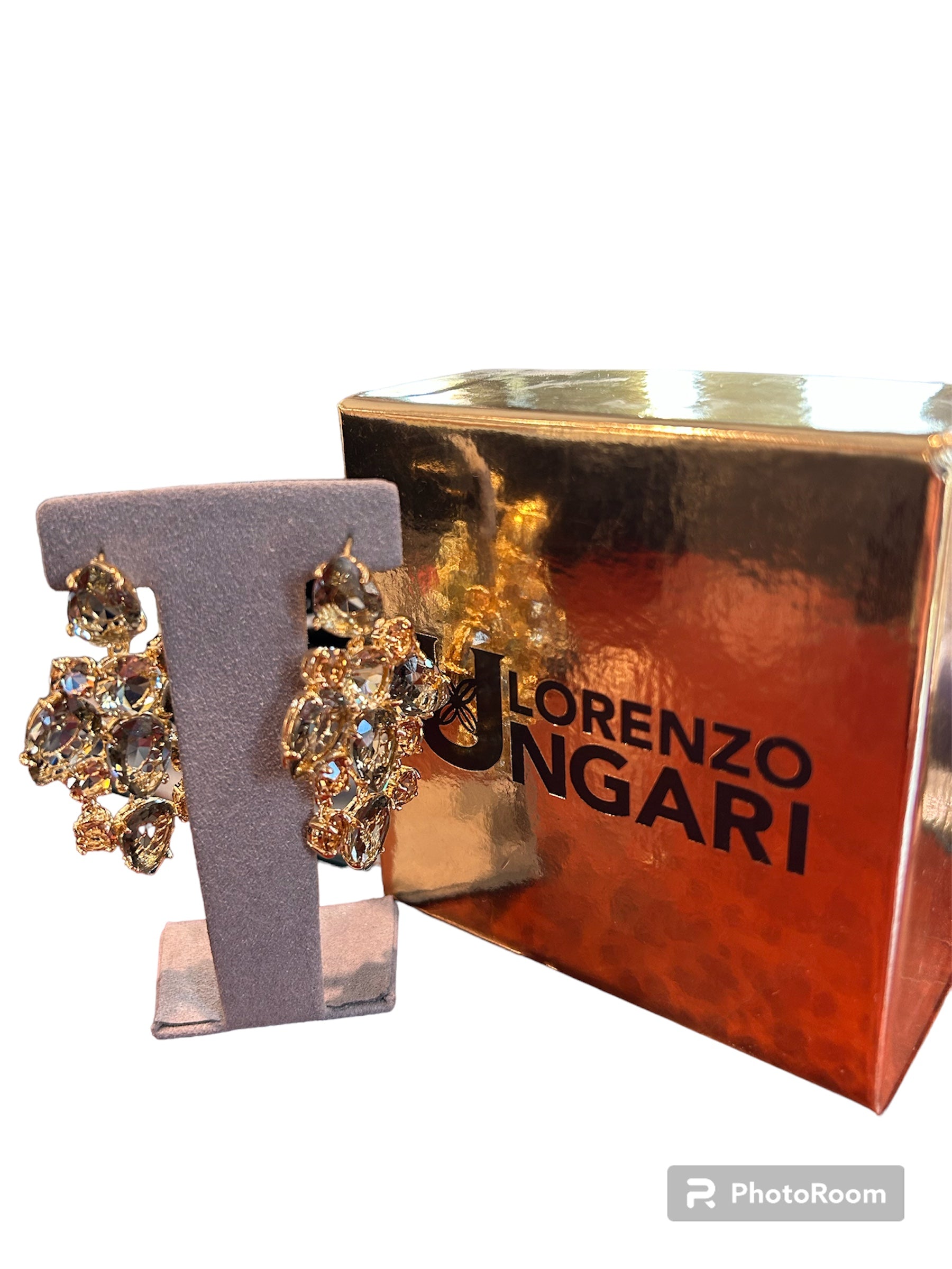 IL Mio Re - Orecchini degradè con quarzi citrino e fumè in bronzo dorato - ILMIORE OR 048