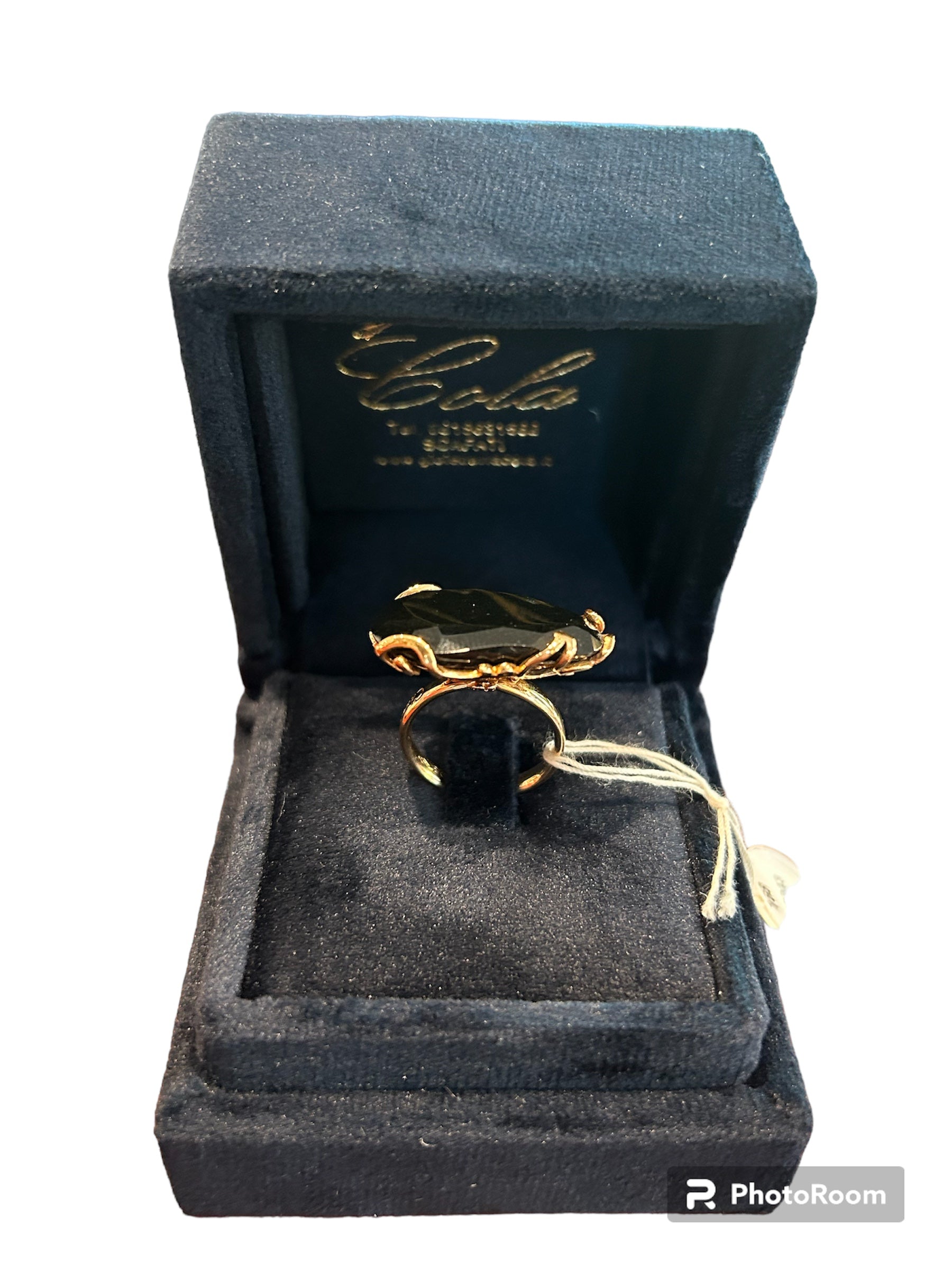 Großer Ring Diamour Flolies aus Gelbgold und schwarzer Jade – 29343