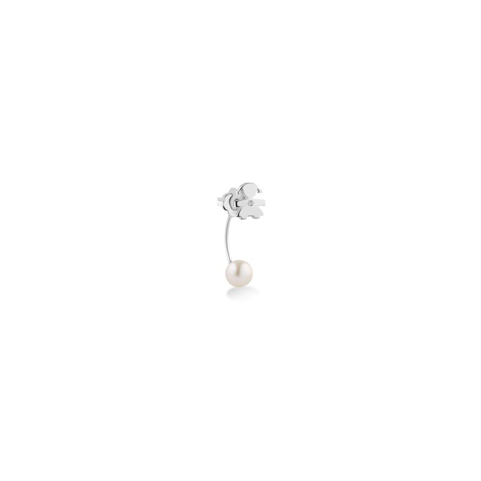 LE PERLE EINZELNER OHRRING FÜR KINDER AUS WEISSGOLD, PERLE UND DIAMANT - LBB811