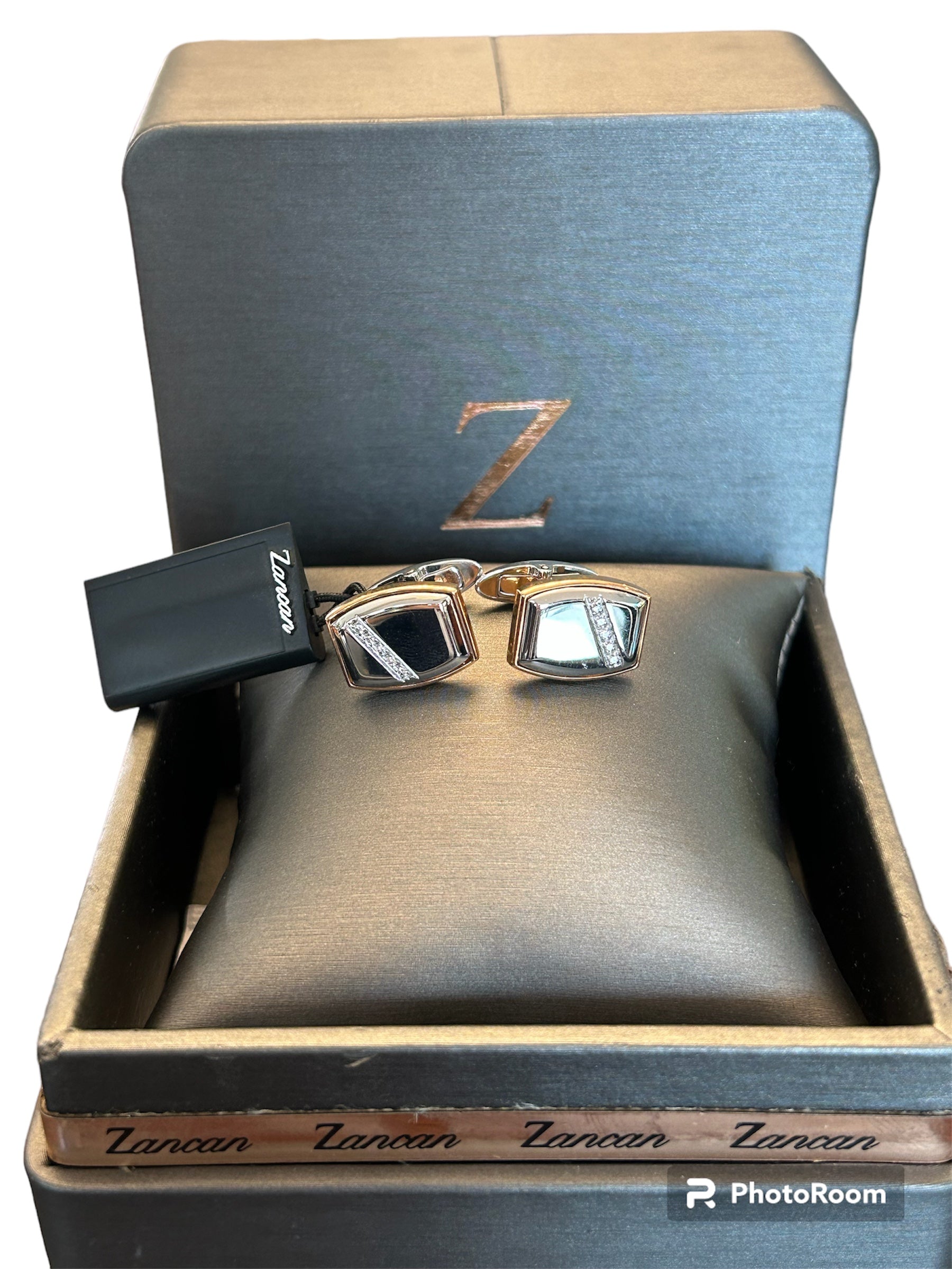 Manschettenknöpfe aus Weißgold und Diamanten - EPO106RB