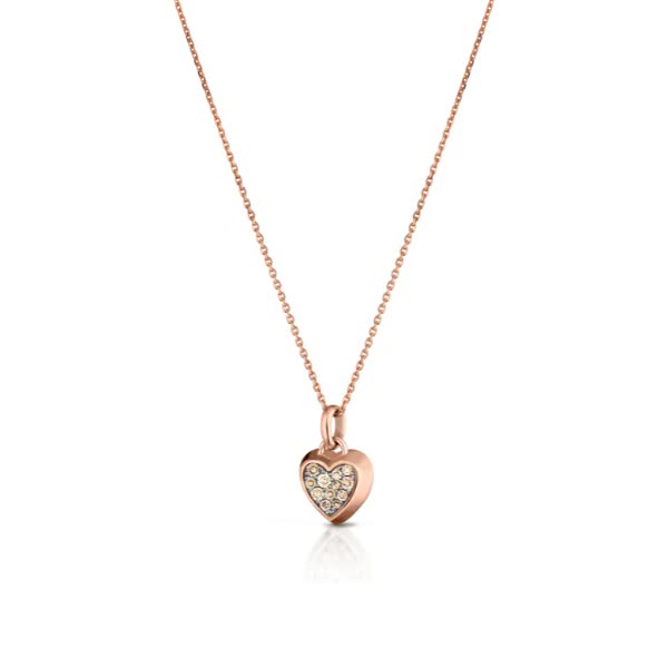 COLLANA roberto giannotti CON CUORE IN ORO ROSA 9kt E DIAMANTI BROWN - LUX101CR