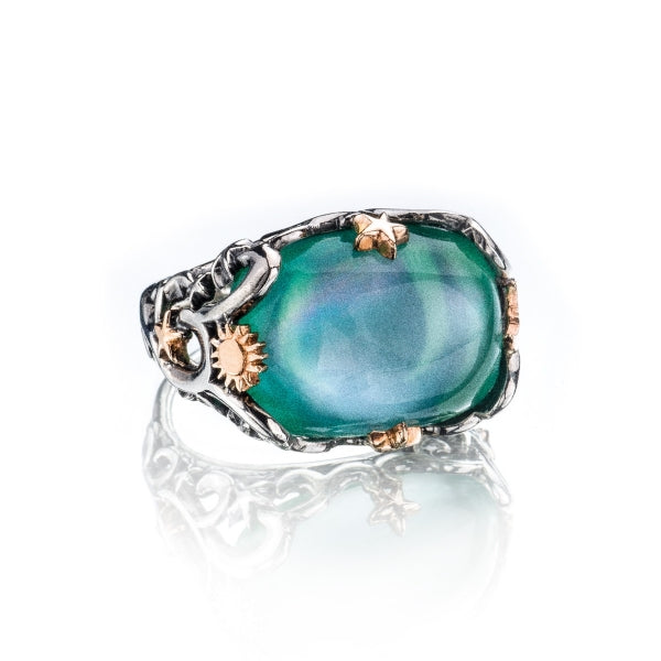 Anello Polvere di Stelle cuscino verde - AN1015-Ver