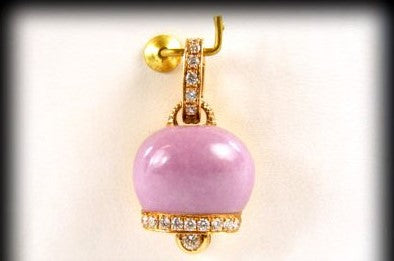 Roségoldener Glockenanhänger mit Phosphosiderit und Diamanten – 30700