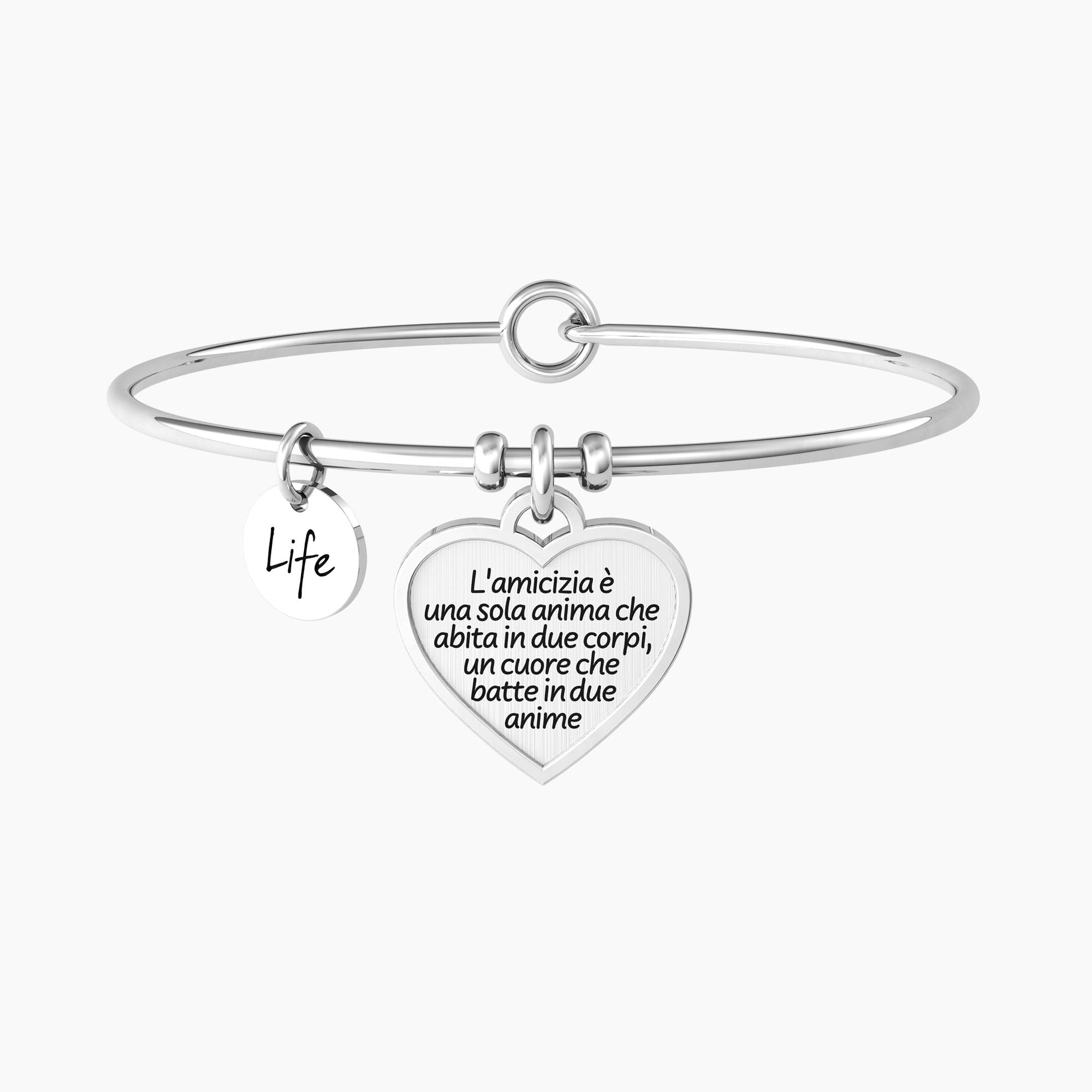 Starres Damenarmband mit Freundschaftsanhänger - FREUNDSCHAFT IST EINE SEELE... ARISTOTELES - 732155