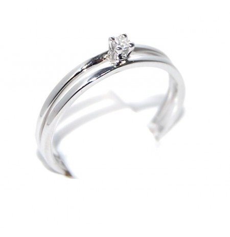 Anello Solitario da donna Giorgio Visconti in oro bianco e brillanti, 0.05ct - AB14550