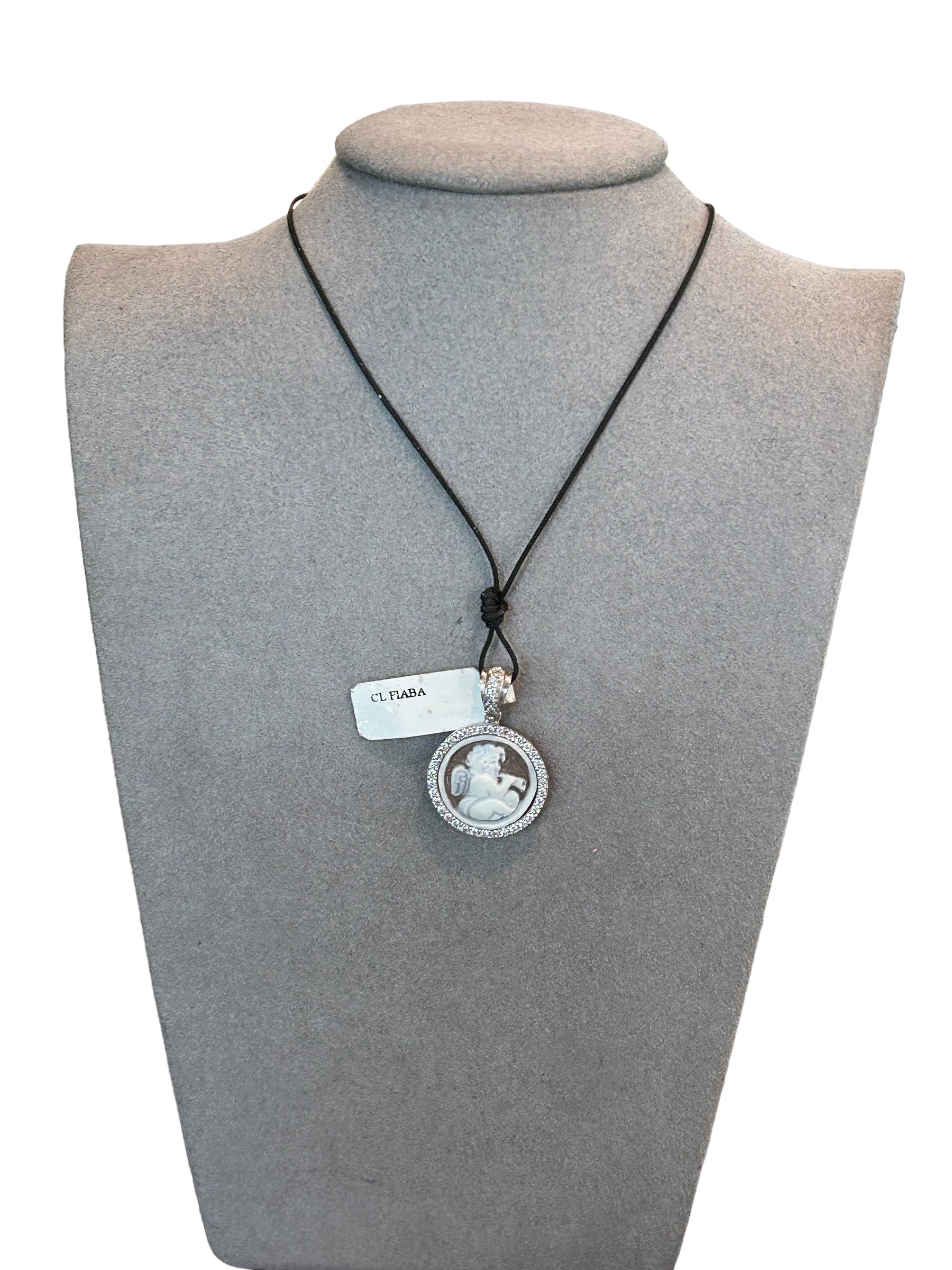 Mazza - Kautschuk-Halskette mit 925er Silber-Kamee - CL FIABA