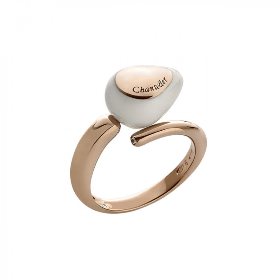 Chantecler Capriful-Kollektionsring aus 18 Karat Roségold, Kogolong und Diamant auf dem Schaft – 36101